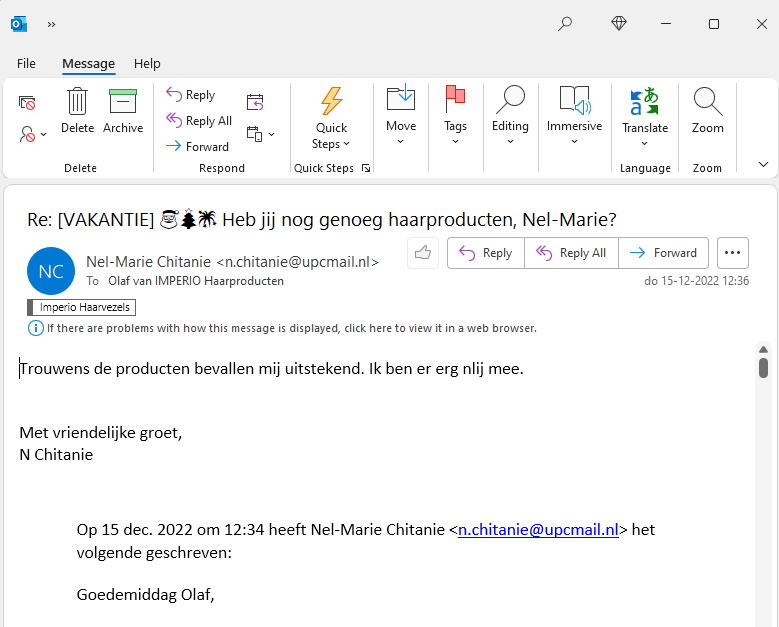 Haarvezels Nel Marie